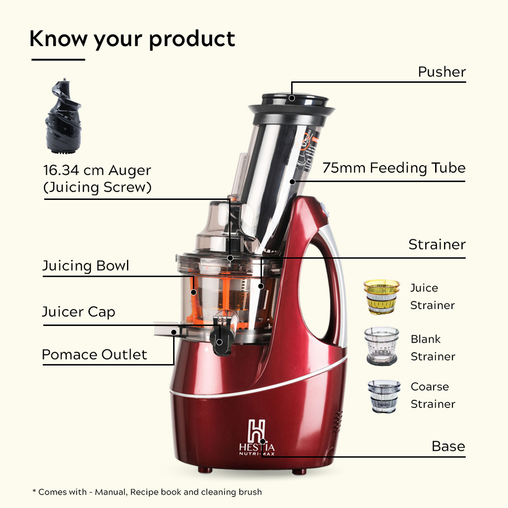 Buy Nutri Max Cold Press Juicer Wine Red Online Hestia